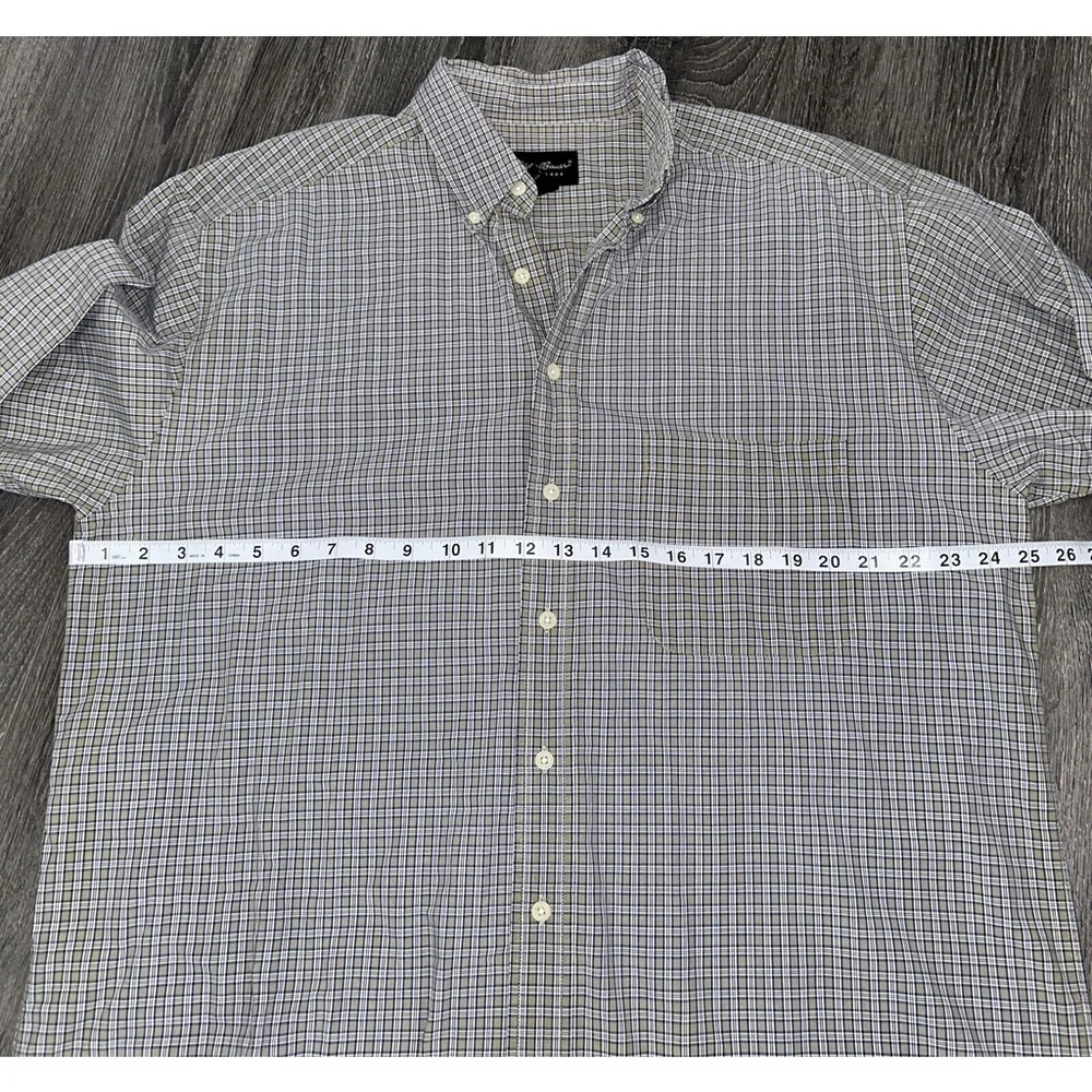 Eddie Bauer Mens Large Button-Up Shirt Tan Checks Long Sleeve